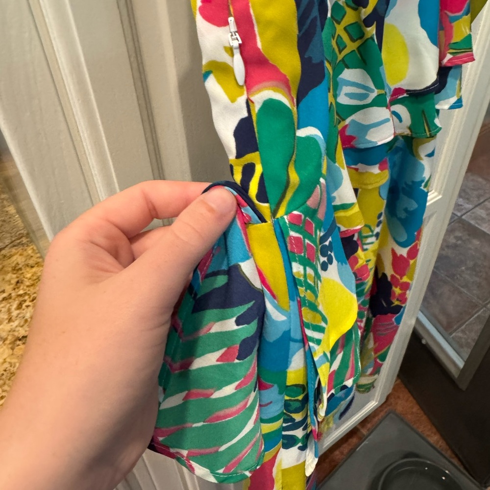 J. Crew Blue and Pink Asymmetrical Sundress - Picture 2 of 6